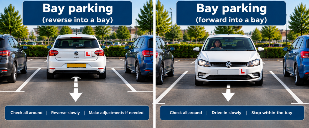 Bay parking - reversing and forwards