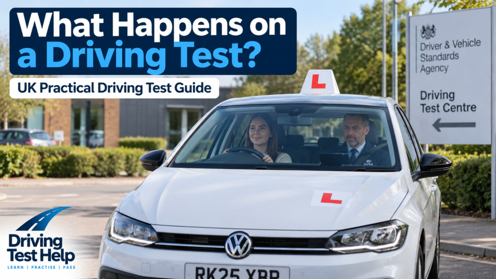 learner driver taking a UK practical driving test