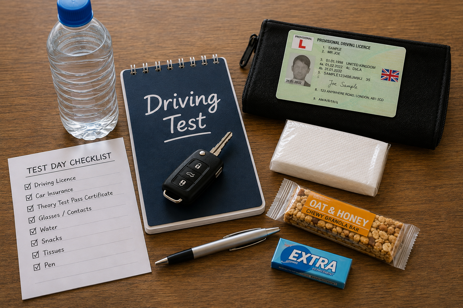 Driving test checklist - Day of driving test