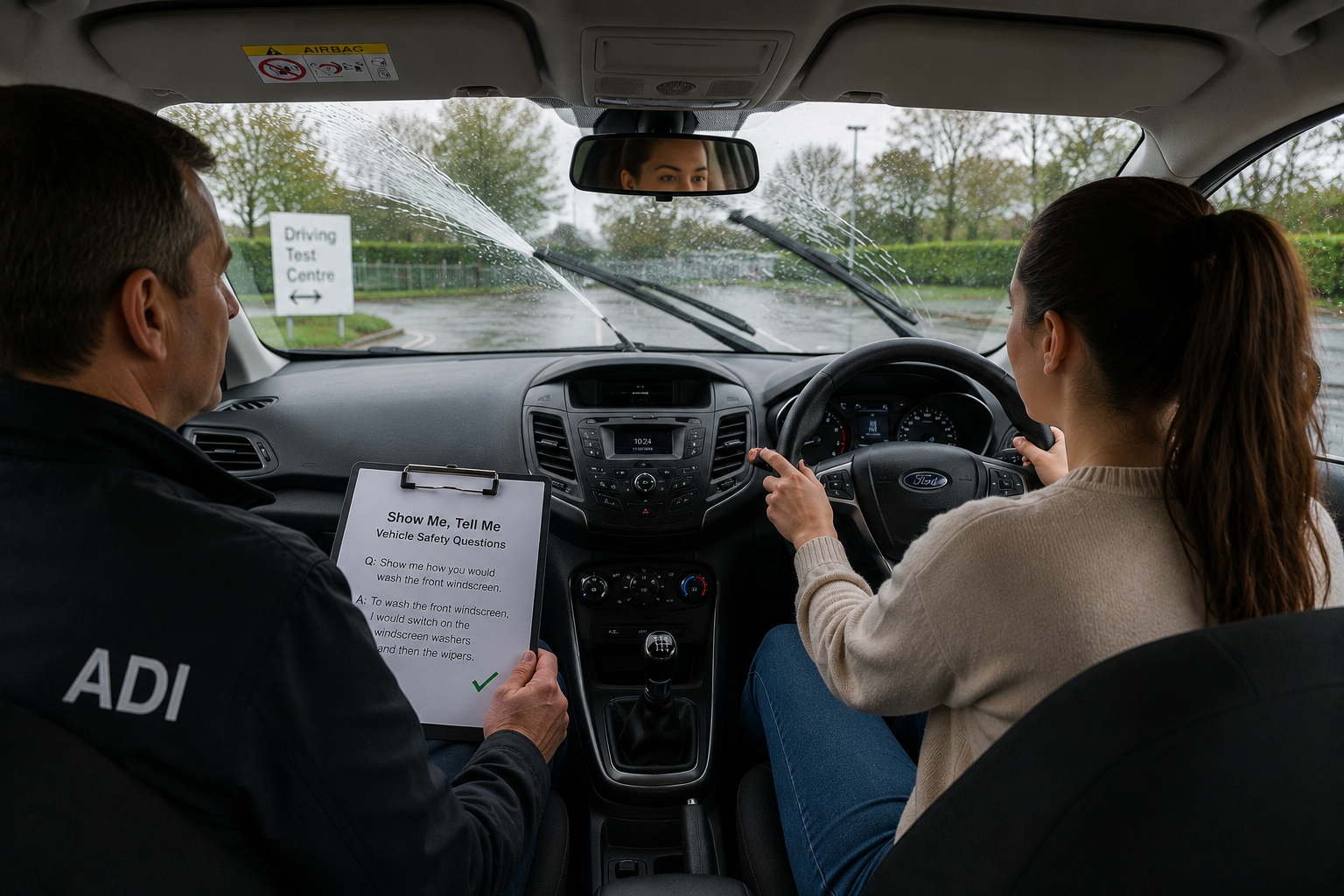 Learner performing a show me tell me