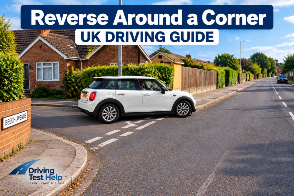 Learner driver carrying out a reverse around a corner